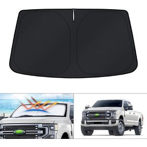 KUST Windshield Sunshade for 2017-2022 Ford Super Duty F250 F350 F450 Pickup Truck Window Sun Shade Sun Visor Protector Foldable Blocks UV Rays Keep Your Car Cooler