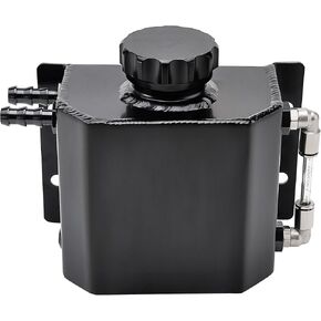 EVIL ENERGY Radiator Coolant Overflow Tank Aluminum, Universal Overflow Reservoir Tank, Upgraded Overflow Catch Can 1L Black
