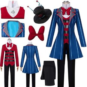 Vox Costume,Vox Cosplay,Vox Cosplay Outfit Jacket Uniform Blue Full Set Halloween Full Set