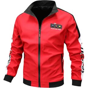 INR Fashion Jacket for Men Lightweight Spring and Fall Trench Men's Coat Trend Print Baseball Sweatshirt Casual Outdoor Coat