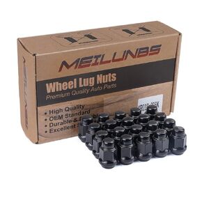 24PCS M14x1.5 Lug Nuts, 1.75" Height, 7/8" Hex, One-Piece Design, Black, Compatible with Silverado, Tahoe, GMC Sierra, Chrysler 300, Dodge Durango, Cadillac, Chevy Camaro
