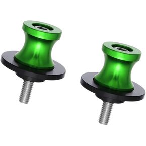 2 Pcs 6mm Metal Motorcycle Swing Arm Spool Rear Stand Swing Arm Spool Sliders Green Durable Material
