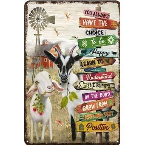 Farm Goat Metal Sign You Always Have The Choice Rustic Decor Vintage Tin Sign Home Kitchen Bar Cafe Farm Club Cave Wall Decor Goat Tin Sign 5.5x8 inhces