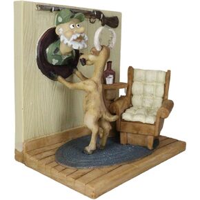 Ebros Gift Comical Buck Stag Deer Smoking Pipe and Hanging Trophy Wall Decor of A Hunter Man Bust in Cottage Home Living Room Figurine Hunters Whitetail Deers Decorative Cabin Lodge Accent