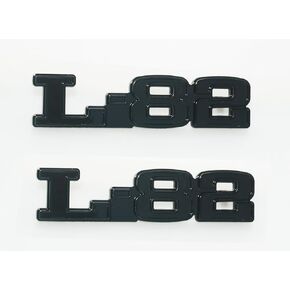 2Pc C3 75-79 L-82 Hood Restoration Emblems 3D Metal Badge Left and Right Sides Sticker Replacement for Corvette (Silver Red)