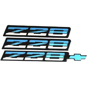 Set New Z28 Rocker Panel & Rear Bumper Emblem Replacement for 82-92 Camaro 9192Z28 (Blue)