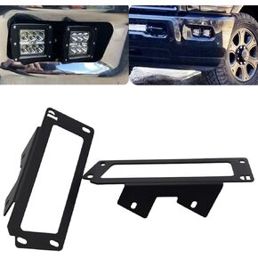 Upgrade Hidden Bumper Dually Fog Light Location Mounting Brackets Compatible with Dodge Ram 2500 3500 2010-2019 Ram 1500 2009-2012