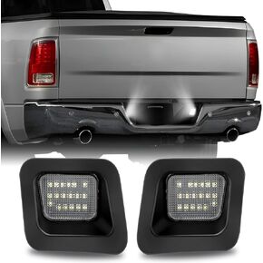 LECART Led License Plate Light for Dodge Ram 1500 2500 3500 Pickup Truck Smoke Housing White Lighting Tag Lamp Assembly Replacement Accessories 2 Pack