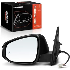 A-Premium Driver Side Power Door Mirror - Compatible with Toyota RAV4 2015-2018 - Heated Manual Folding Black Outside Rear View Mirror w/Turn Signal Blind Spot Detection - Replace# 879400R190C0