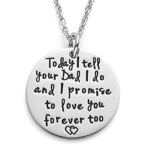 LParkin Wedding Gifts For Stepdaughter - Today I Tell Your Dad I Do, I Promise to Love You Forever Too Necklace - Stepmother Bonus Daughter Gift - Stainless Steel Necklace in Girls Jewelry