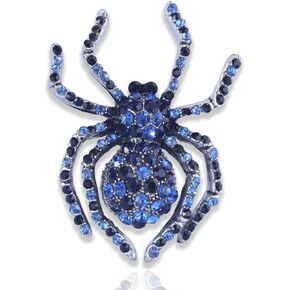 XGALBLA Vintage Style Austrian Crystal Halloween Micro Crystal Pave Spider Brooch Pin for Women