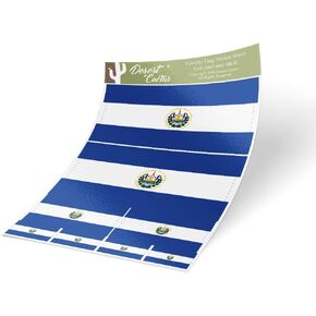 Desert Cactus El Salvador Country Flag Sticker Decal Variety Size Pack 8 Total Pieces Kids Logo Scrapbook Car Vinyl Window Bumper Laptop V