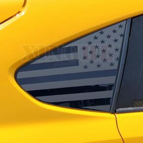 2pcs for 2024 Sub@ru CrossTrek XV Rear Side Window American Flag Decal, Matte Black USA Flag Decal Sticker, Patriotic Decal for Car