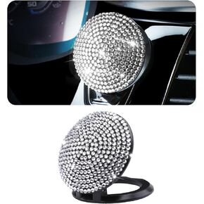 Bling Car Engine Start Button Cover, Anti Scratch Rhinestone Ignition Button Cap, Universal Crystal Decor for Push Start, Car Interior Accessories (Black)