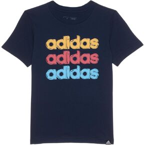 adidas Boys' Ss Linear Stack Tee(Toddler/Little Big Kid)