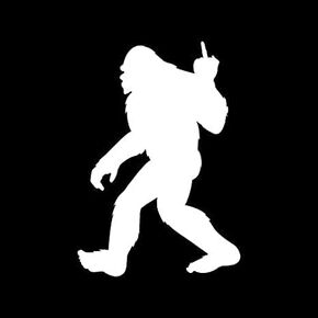 Big Foot Middle Finger Decal Vinyl Car Sticker Sasquatch Funny | Cars Trucks Vans Walls Laptop | White | 6 inches