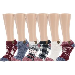 BEARPAW Ladies 6 Pair Pack Cozy Super Soft Warm Lounge Socks Multi Color Patterned Ankle and Low Cut Packs