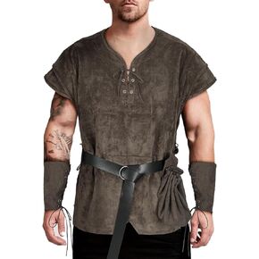 5 Pcs Norse Viking costume men renaissance costume Medieval tunic Pirate costume men adult