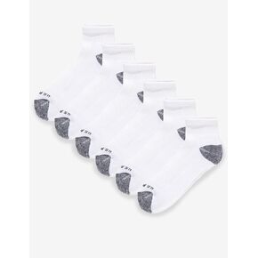 U.S. Polo Assn. 6 Pair Men's QUARTER Length Moisture Control Athletic Performance Socks CUSHION - Shoe Size 6-12, WHT 6245