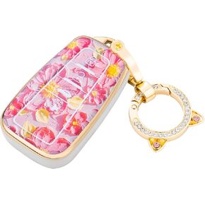 Print Key Fob Cover for Highlander RAV4 Camry Avalon C-HR Corolla GT86 with Keychain (Butterfly)