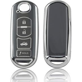 1797 لمازدا مفتاح فوب غطاء CX5 3 6 CX9 CX3 MX5 اكسسوارات السيارات عن بعد قذيفة حامي النساء الرجال 4 زر رمادي داكن رمادي بولي يوريثان in Kuwait