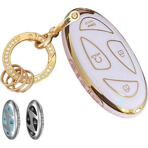 Soft TPU for Hyundai Key Fob Shell Fits for 2023 2024 Hyundai Ioniq 6 Grandeur GN7 KONA Smart Keys (5B-White)