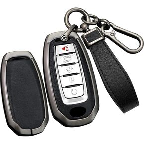 5-button Car Key Fob Cover Fit For Infiniti Key Case Protector Keychain Holder Fit For Q50 Q60 QX50 QX55 QX60 Black