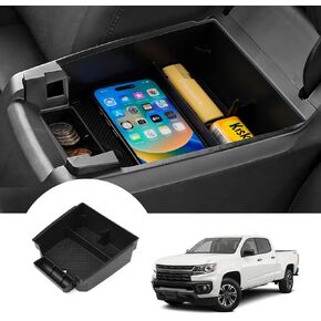 Autorder Center Console Dash Organizer for 2023 2024 2025 Chevrolet Colorado Accessories Dashboard Insert Tray with Cellphone Holder Storage Box with Anti-Slip Mat