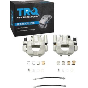 TRQ Rear Brake Caliper Set Brake Hose Compatible with 2005-2010 Scion tC