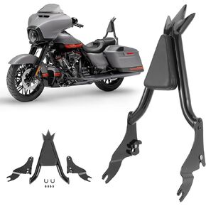 Sissy Bar for Harley Touring, Detachable Passenger Backrest Compatible with 2009-2024 Harley Davidson Touring Street Glide Road Glide Road King Electra Glide