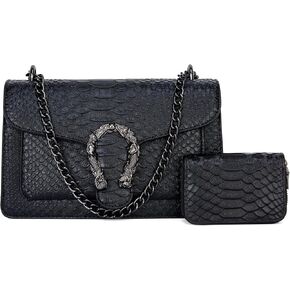 Snake Printed Crossbody Bags for Women - Clutch Shoulder Purses with Wallet Card Case Satchel Bag for Ladies