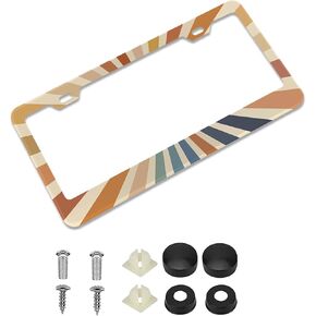 2 Pcs Enchanted Forest Mushroom License Plate Frames Cover Holders Aluminum Alloy License Plate Cover with Screw Caps Cover and Screwdriver Set - 2-Hole for Girl Women