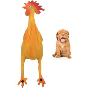 Extra Large Rubber Chicken Dog Toys Natural Rubber (Latex) Lead-Free Chemical-Free Complies to Same Safety Standards as Children’s Toys Soft Unstuffed Squeaky