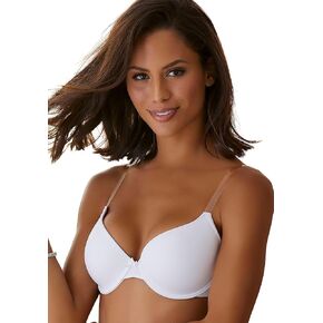 LASCANA Women's Underwire T-Shirt Bra - Clear Adjustable Straps, Lightly Padded Cups, Perfect for Form-Fitting Tops