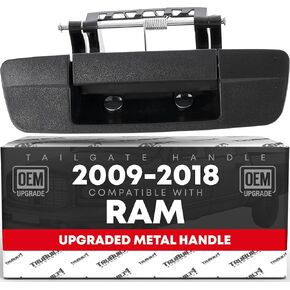 Tailgate Handle Assembly Replacement - Compatible with 2009-2012 Dodge Ram 1500, 10-12 Dodge Ram 2500, 10-12 Dodge Ram 3500 - Textured Black - OEM 55397292AB-Metal, 83203, 15727, CH1915123