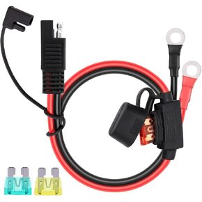 Battery Quick Connectors, SAE to O Ring Terminal, 2 AWG, 40A Male and Female Battery Terminals, 2 Pin for Solar Panel, Motorcycle, Car, RV, Marine