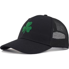 TSSGBL One Size/XXL Shamrock Embroidered Trucker Hat Adjustable St. Patrick's Day Clover Baeball Cap