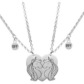 seensea Best Friends Necklaces for Women BFF Necklace for 2 Half Heart Necklace Set for 2 Friendship Necklace Gifts