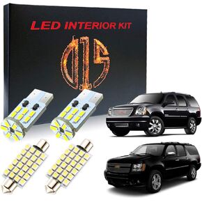LED Interior Light Accessories Kit for Chevy Tahoe Suburban GM Yukon Cadillac Escalade 2000-2014 6000k White Map Dome Visor Puddle License Plate Bulbs (16 Pieces)