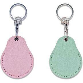 NFC Tags Holder Keyring, PU Leather Smart Key Protective Access Card Holder Storing Locator/Guitar Pick/Lucky Coin