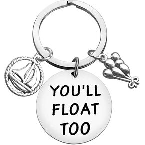 Xiahuyu Horror Movie Jewelry Gift for Horror Fan You’ll Float Too Keychain Halloween Gifts Keychain Christmas Birthday Gifts for Friends Family