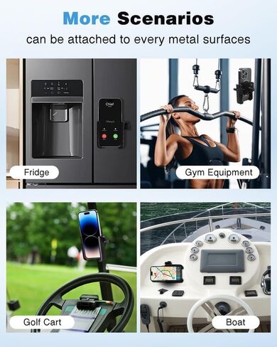 Upgraded Golf Cart Magnetic Phone Holder Mount Compatible with EZGO/Club Car/Yamaha, [Strong Magnet] Universal Gym Phone Holder Compatible with iPhone/Galaxy/Google Pixel, All Smartphones in Kuwait