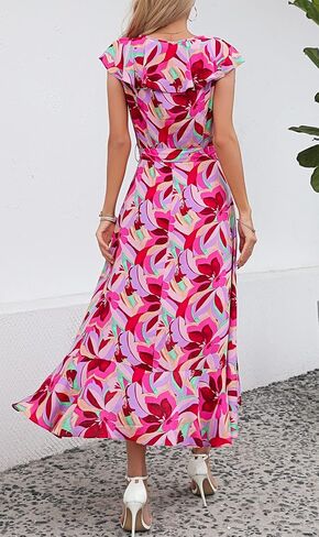 Kormei Womens Sleeveless Scoop Neck Floral High Low Split Party Long Maxi Dress in Kuwait