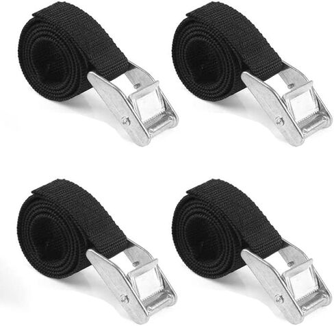 Lashing Straps,Amtake 4 Pack 3.3ft Tie Down Straps Heavy Dust Cargo Tie Down Black Nylon Straps with Zinc Alloy Lock(Black,1m x 25mm) in Saudi Arabia
