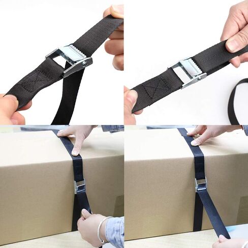 Lashing Straps,Amtake 4 Pack 3.3ft Tie Down Straps Heavy Dust Cargo Tie Down Black Nylon Straps with Zinc Alloy Lock(Black,1m x 25mm) in Saudi Arabia