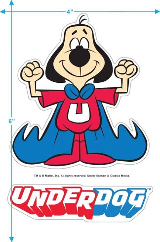 Popfunk Classic Underdog Flying Logo Retro Cartoon T Shirt & Stickers in Saudi Arabia