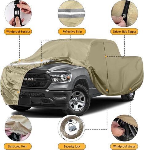 Waterproof Car Covers Replace for 2004-2024 Toyota Prius, Multilayer Heavy Duty with Cotton Liner All Weather Custom-fit Car Cover with Zipper Door, Windproof Bands for Snow Rain Dust Protection in Kuwait