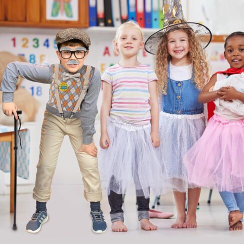 100 Days of School Costume for Kids Boys, Cool Old Man Costume for Kids Kit, 100 Days of School Grandpa Accessories Set(130) in Saudi Arabia