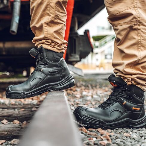 Work Boots for Men Composite Toe Waterproof Slip Resistant leather Comfortable Industrial Construction Safety Boots in Saudi Arabia