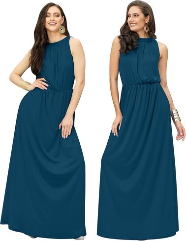 KOH KOH Sexy Sleeveless Flowy Summer Casual Formal Gown in Kuwait
